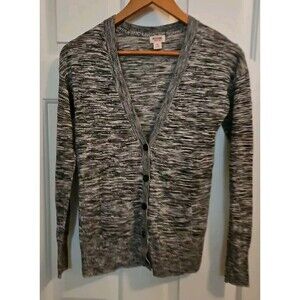 Mossimo Cardigan Sweater Womens Size XS Gray Heathered Cotton Blend Long Sleeve
